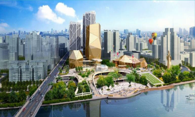 柳州地标建筑之一柳州风情港